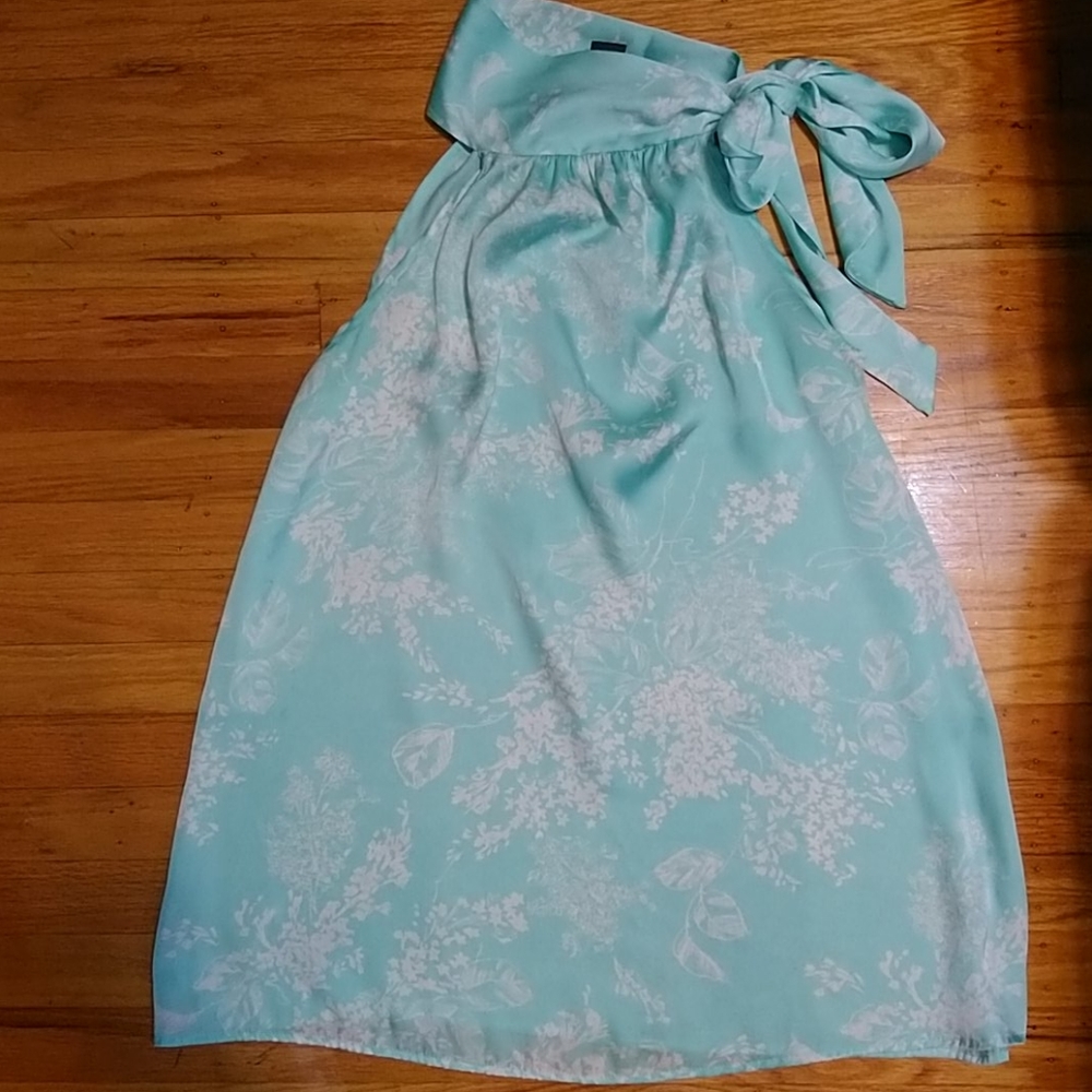 Ashley Stewart Ice Green Tie Neck Blouse 12